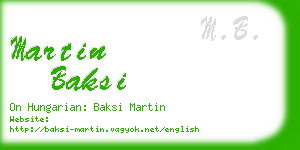 martin baksi business card